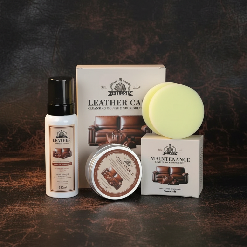Kit Entretien Cuir Premium – Nettoie, Nourrit & Protège
